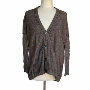 BCBGENERATION Women’s Size S Brown Hi-low Button Front Wool Blend Cardigan